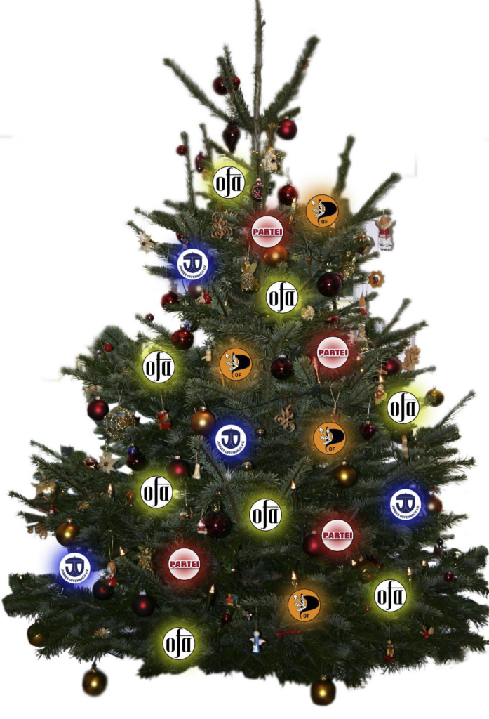 Weihnachtsbaum mit Kugeln: Ofa, Piraten, Partei, Junges offenbach